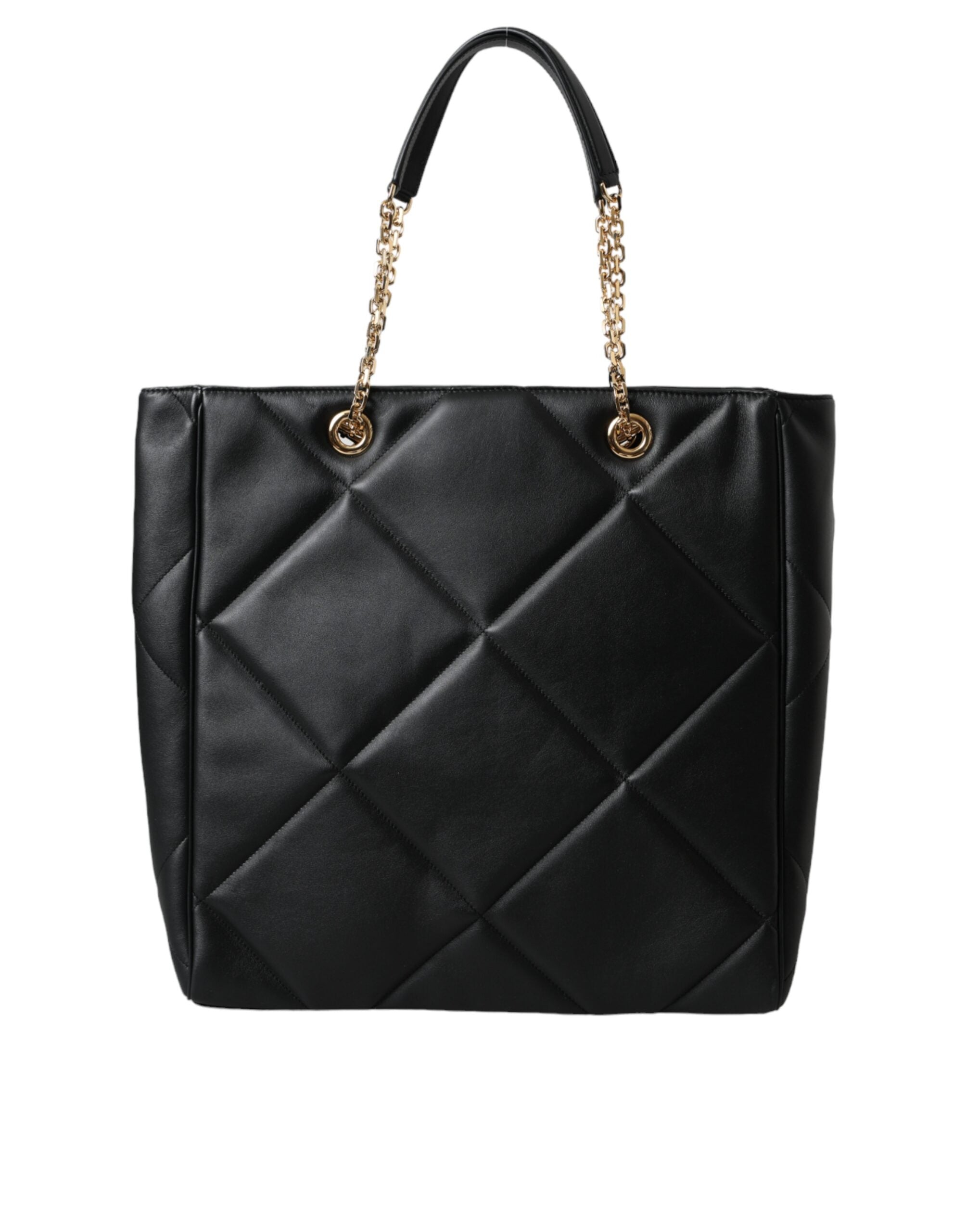 Dolce & Gabbana Siyah Deri JUNGLE Kapitone Tote Çanta